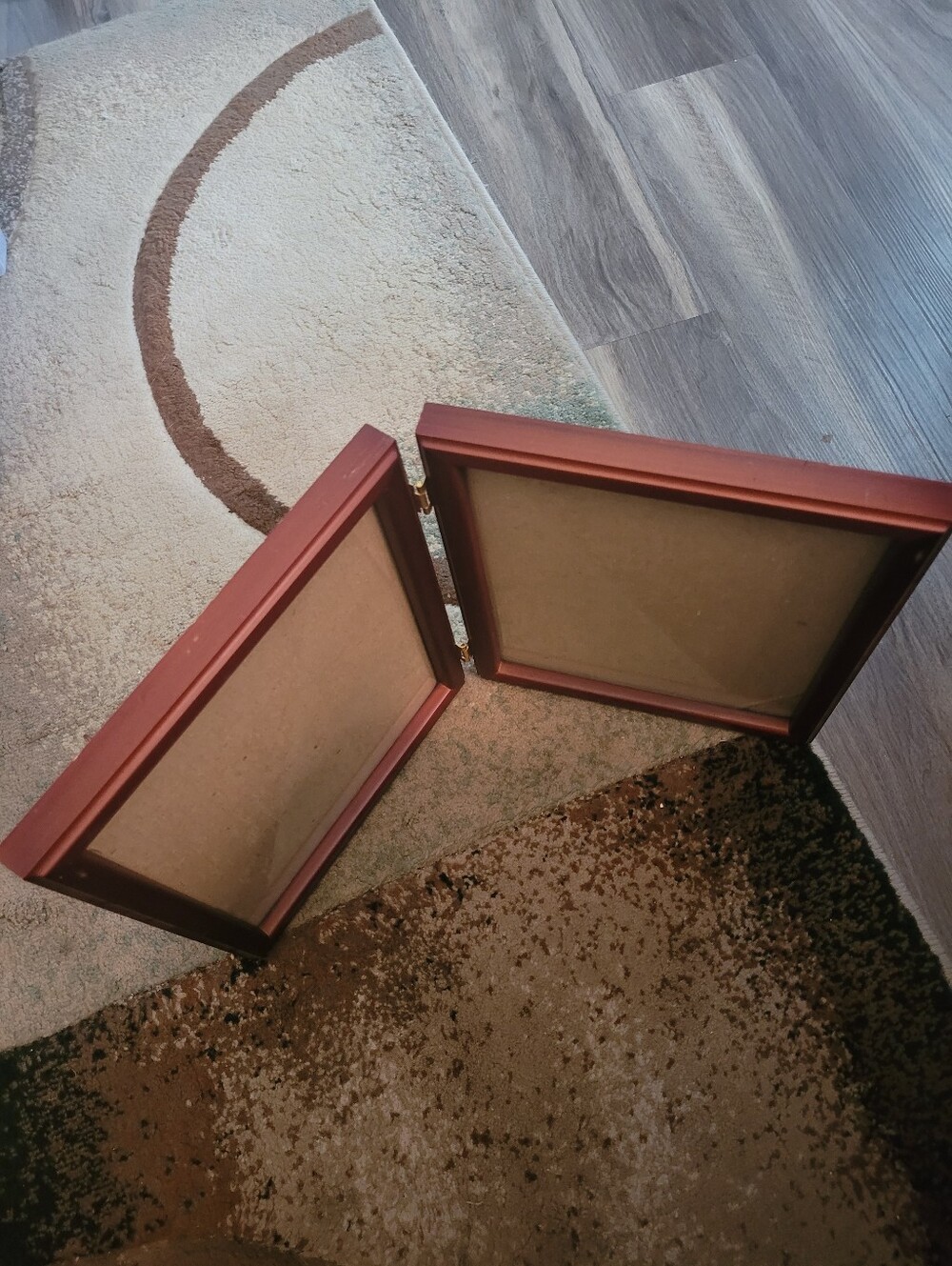 Wooden Double Photo Frame in Brown